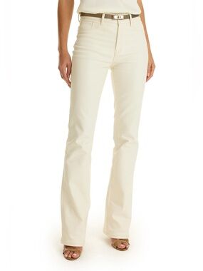 The Noli Shop Aria Coated Flare Jean Vanilla 28 NWOT